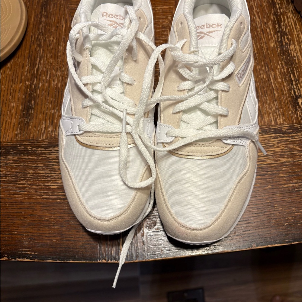 Reebok Women's Cream and White Sneakers